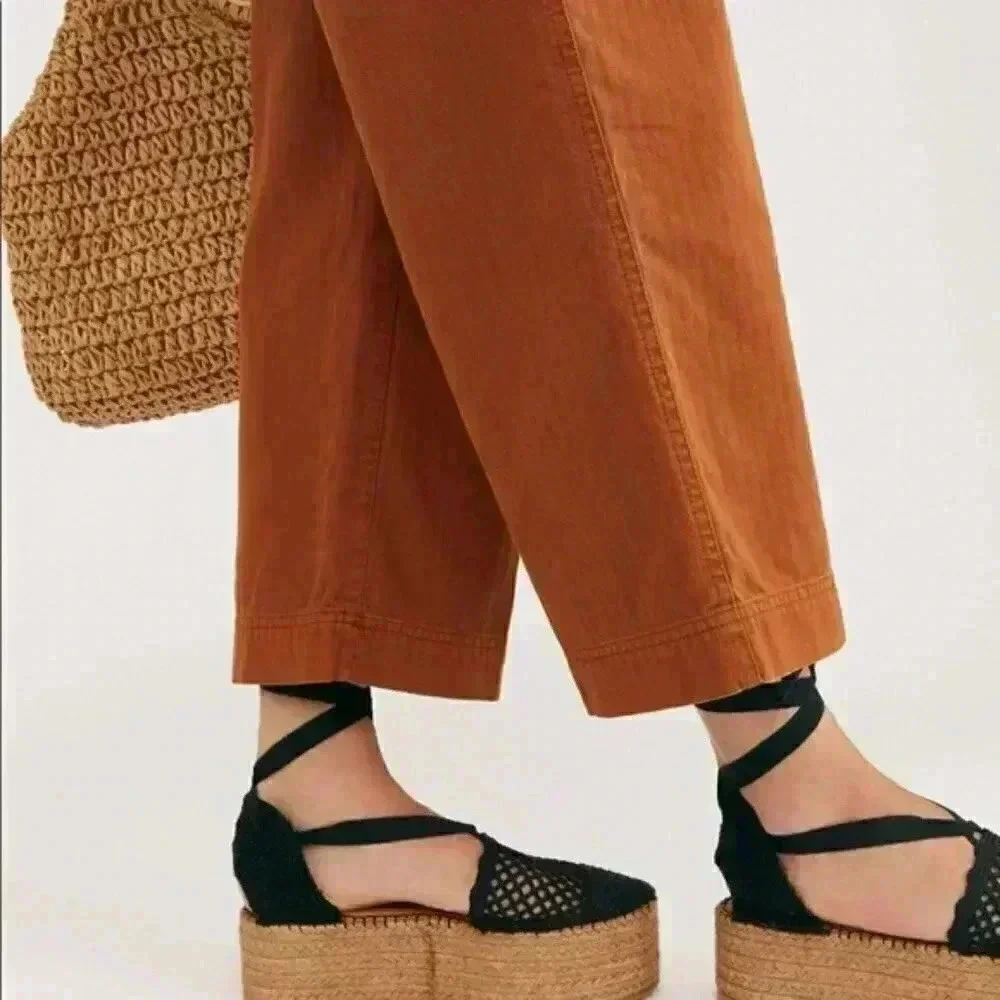 Free People Frida wrap black crochet platform